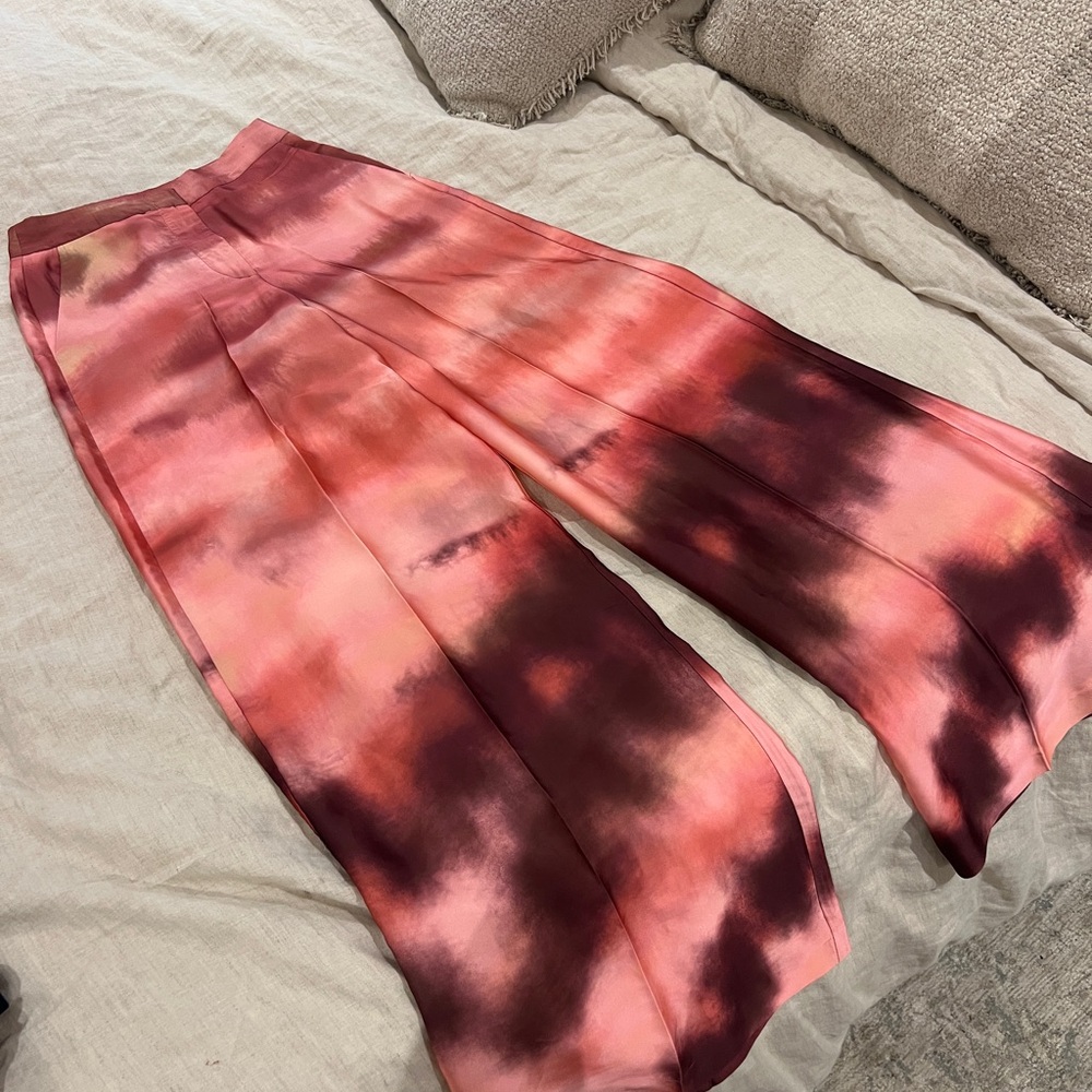 Zara satin wide leg pant
